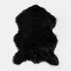 Sienna Faux Fur Sheepskin Rug - Black -Sienna Store srshpldbk 2s