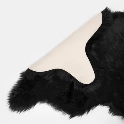 Sienna Faux Fur Sheepskin Rug - Black -Sienna Store srshpldbk 3s