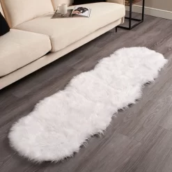 Sienna Faux Fur Sheepskin Rug Runner, White - 60 X 180cm -Sienna Store srshpldwh 6s