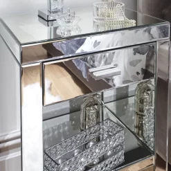 Venetian Mirrored 1 Drawer Bedside Table -Sienna Store ven1drclr 06