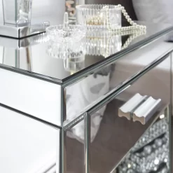 Venetian Mirrored 1 Drawer Bedside Table -Sienna Store ven1drclr 08