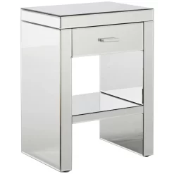 Venetian Mirrored 1 Drawer Bedside Table -Sienna Store ven1drclr venetian clear 1 drawer bedside co 01