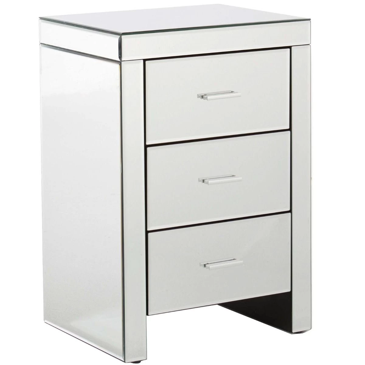Venetian Mirrored 3 Drawer Bedside Table 6 Venetian Mirrored 3 Drawer Bedside Table - Image 6
