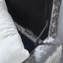 Verona Crushed Velvet Ottoman Bench - Grey -Sienna Store verosbgcv 06