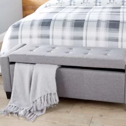 Verona Fabric Ottoman Bench - Grey -Sienna Store verosbgry 02 2