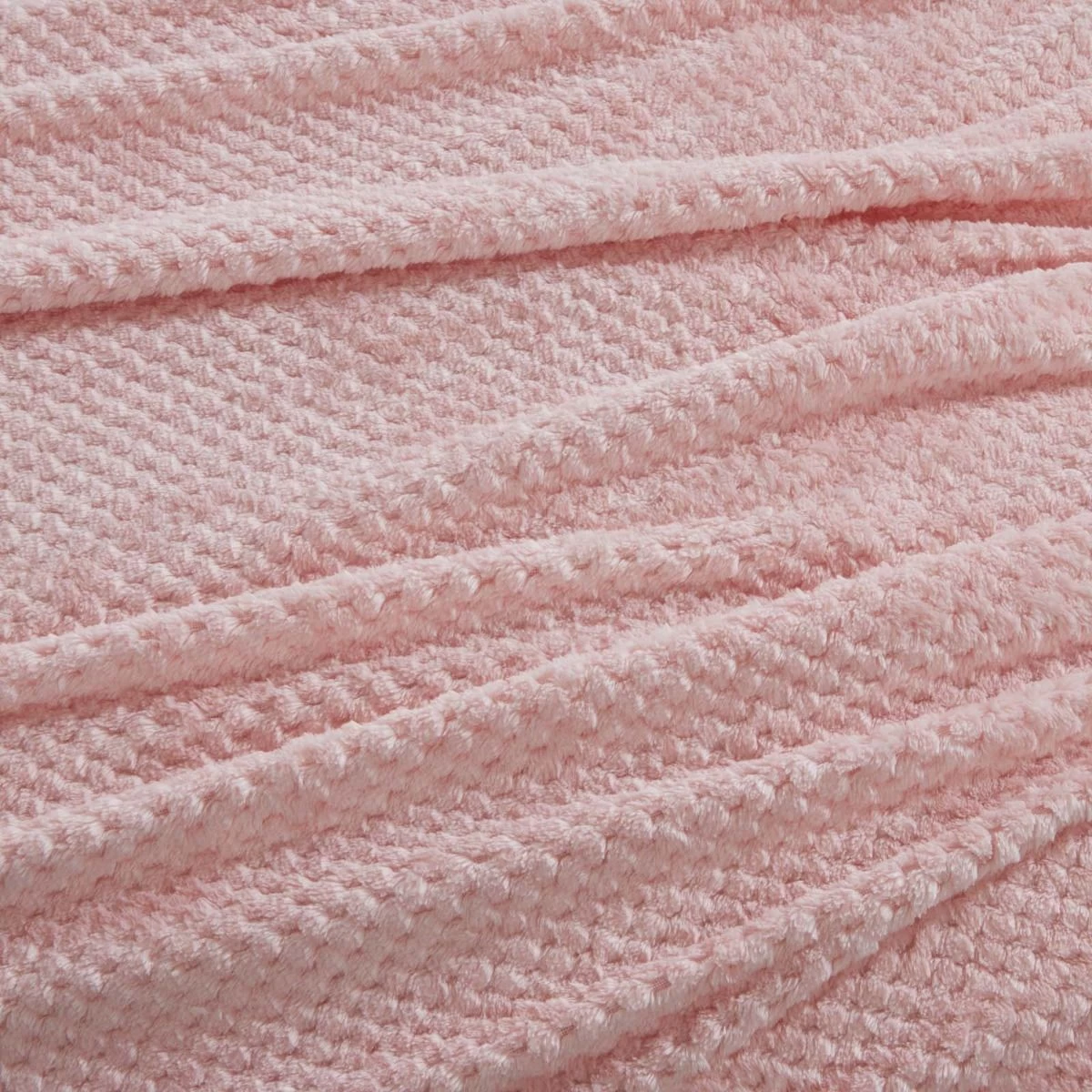 Dreamscene Waffle Mink Throw King, Blush Pink - 200 X 240cm 3 Dreamscene Waffle Mink Throw King, Blush Pink - 200 X 240cm - Image 3