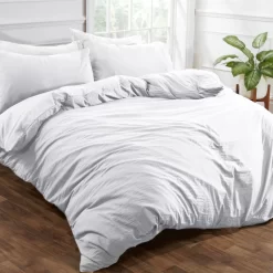 Brentfords Washed Linen Look Duvet Cover Set - White 5 Brentfords Washed Linen Look Duvet Cover Set - White -Sienna Store wm duvet set washed linen white sv 1 1 1 1