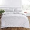 Brentfords Washed Linen Look Duvet Cover Set - White